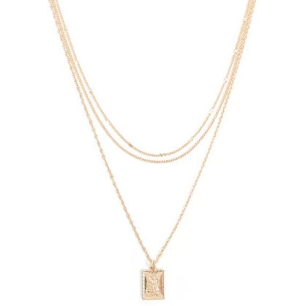 Rose Pendant Layered Necklace (golden)